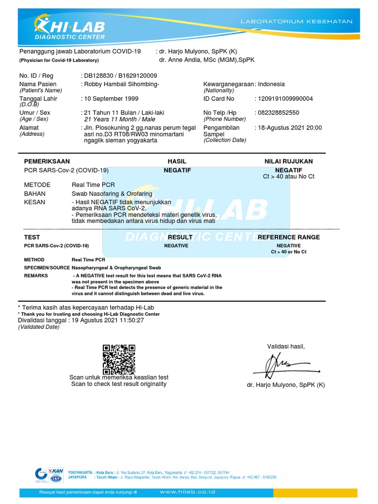 Hasil Swap PCR | PDF | Epidemiologi | Penyakit dan Gangguan