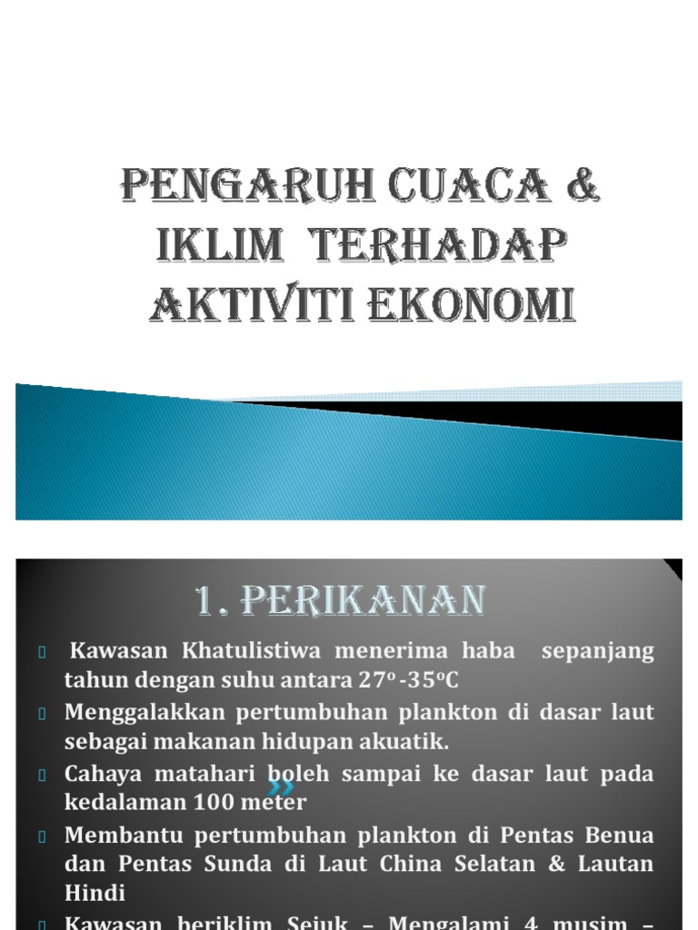 Pengaruh Cuaca Iklim Terhadap Aktiviti Ekonomi Pdf