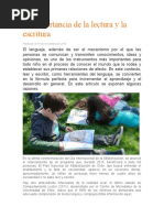 La Importancia de La Lectura y La Escritura