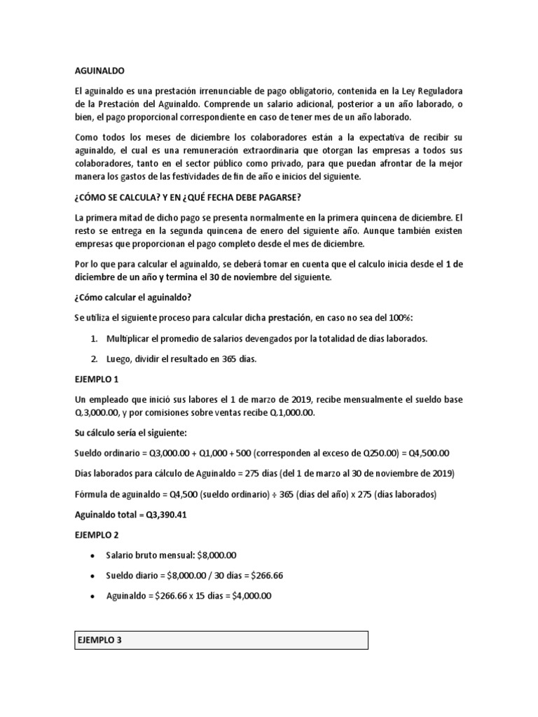 Aguinaldo y Bono 14 en Guatemala | PDF | Salario | Salario mínimo