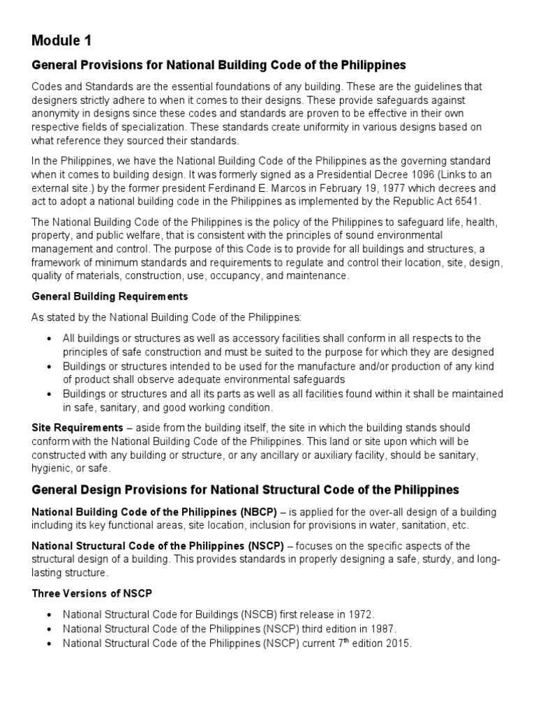 BSD Notes PDF Building Code Fire Safety