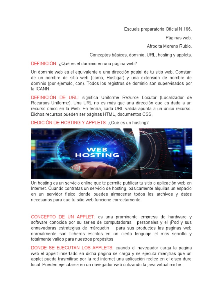 Dominio, URL y Hosting: Conceptos Clave | PDF | Red mundial | Internet ...
