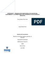 Entregable 1. Presentaciã"n Sobre Modelos de Gestiã"n Del Conocimiento y La Normatividad en El Desarrollo de Un Contexto Educativo