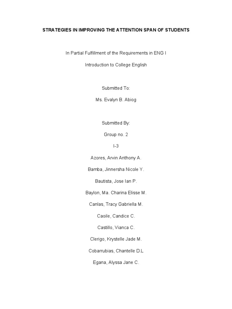 Attention span essays image