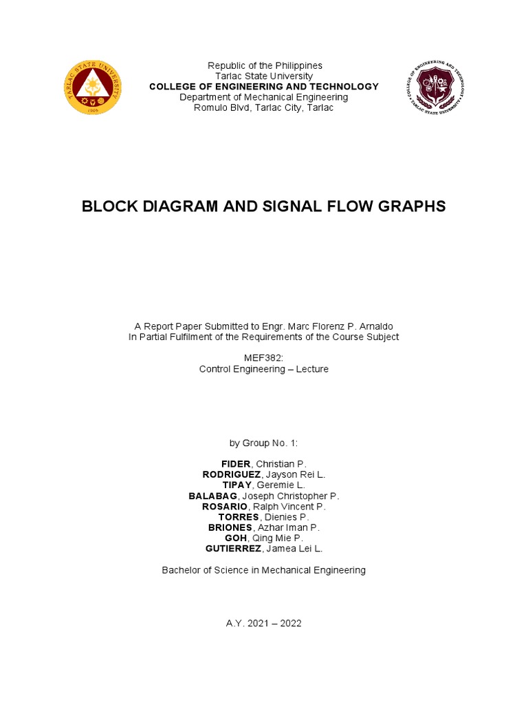 BlockDiagram and Signal Flow Graphs PDF Computer Engineering