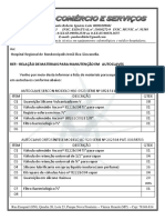 Relação de Materiais para Manutenção de Autoclaves