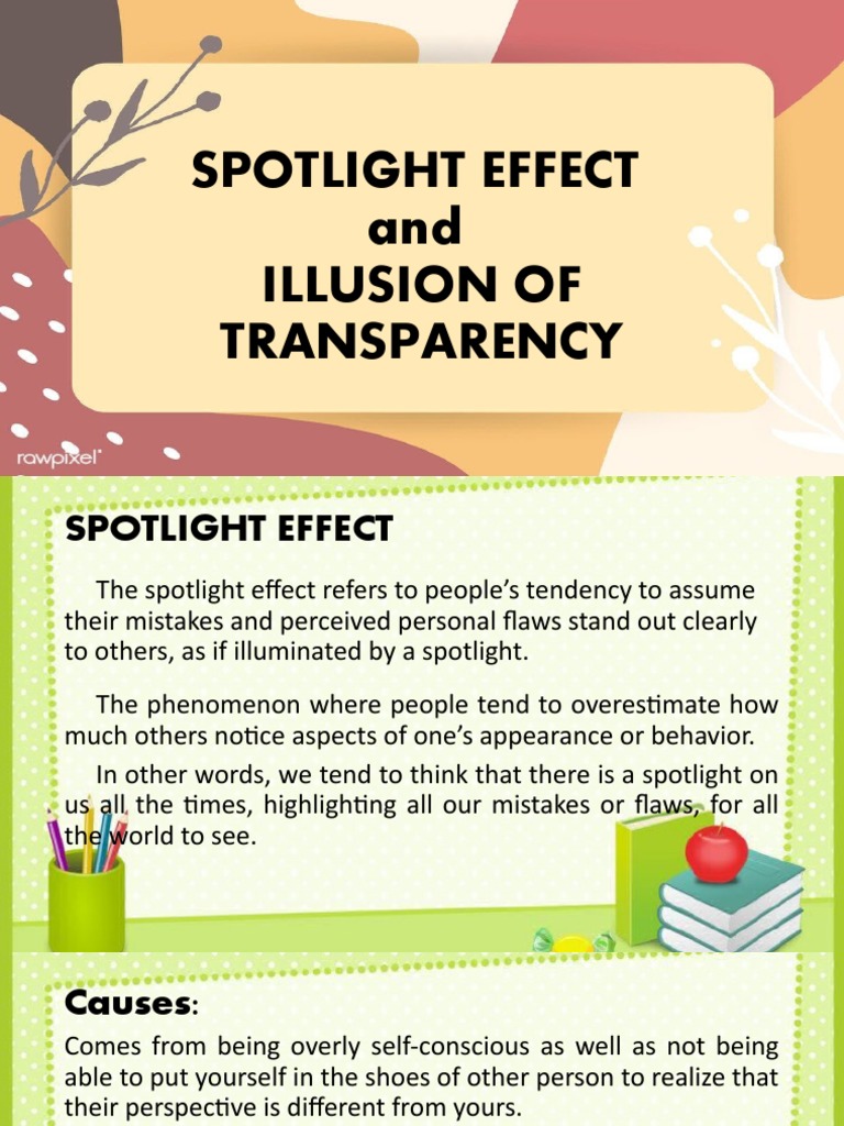 Spotlight Effect PDF Psychology Psychological Concepts