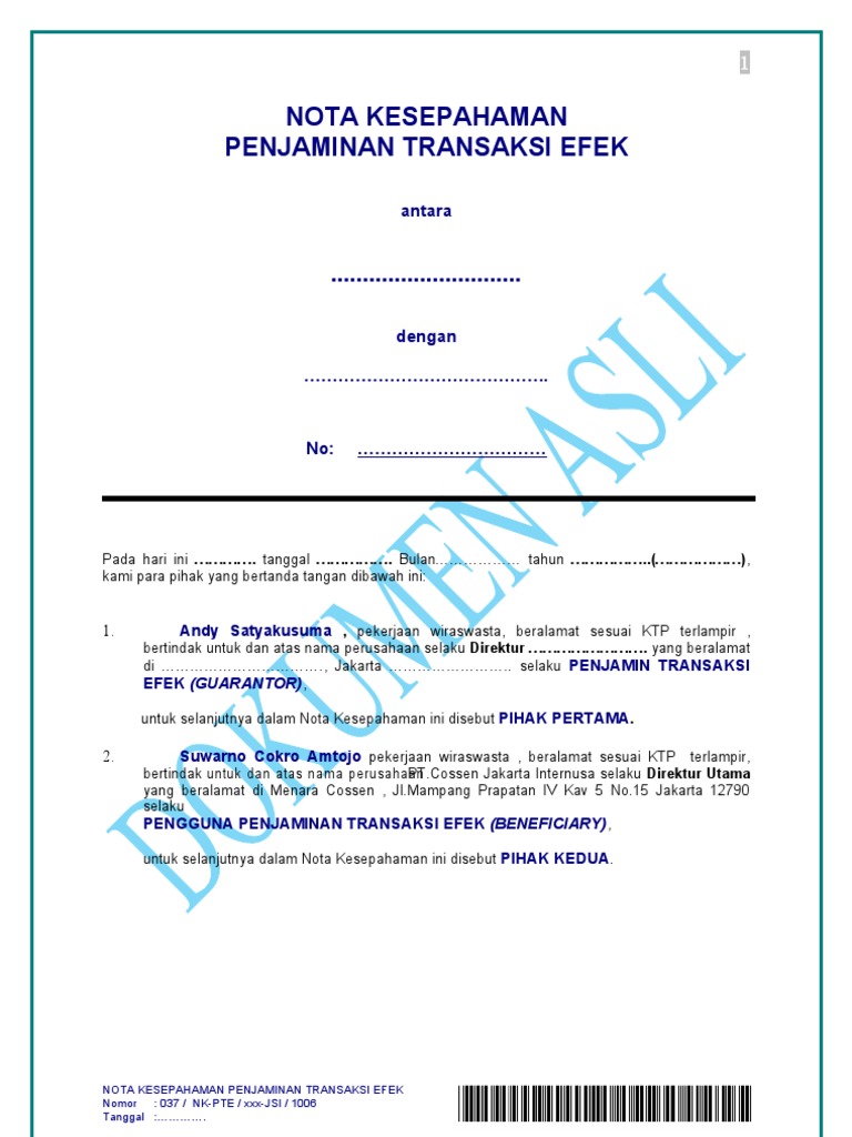 Nota Kesepahaman Efect