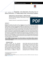 Validity and reliability of BOT-2 BF in preschoolers