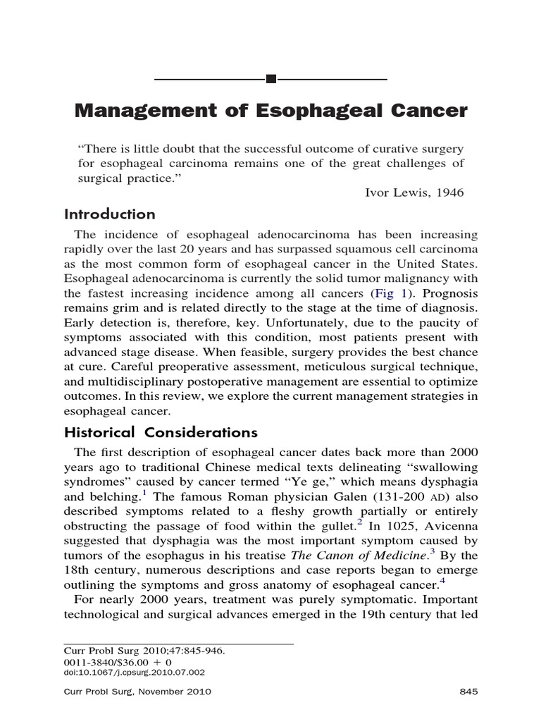 Esophageal Cancer | PDF | Esophageal Cancer | Esophagus