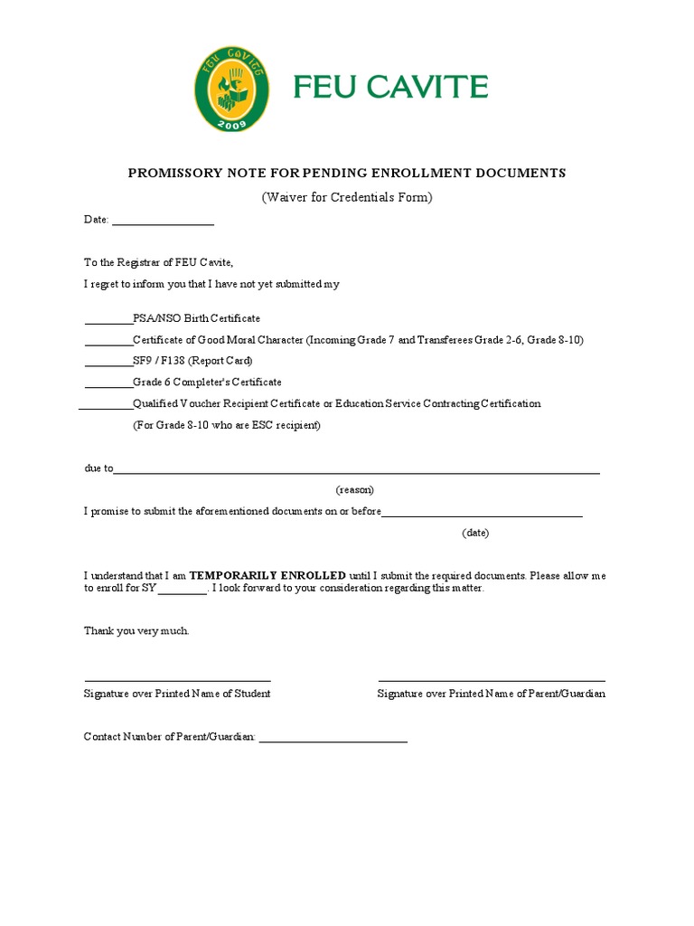 20222023 BED Waiver For Credential Form PDF