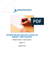 Sistema de Declaración Jurada de Bienes y Rentas (DJBR) 2019