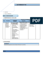 1° Grado - Actividad Del Dia 05 Setiembre