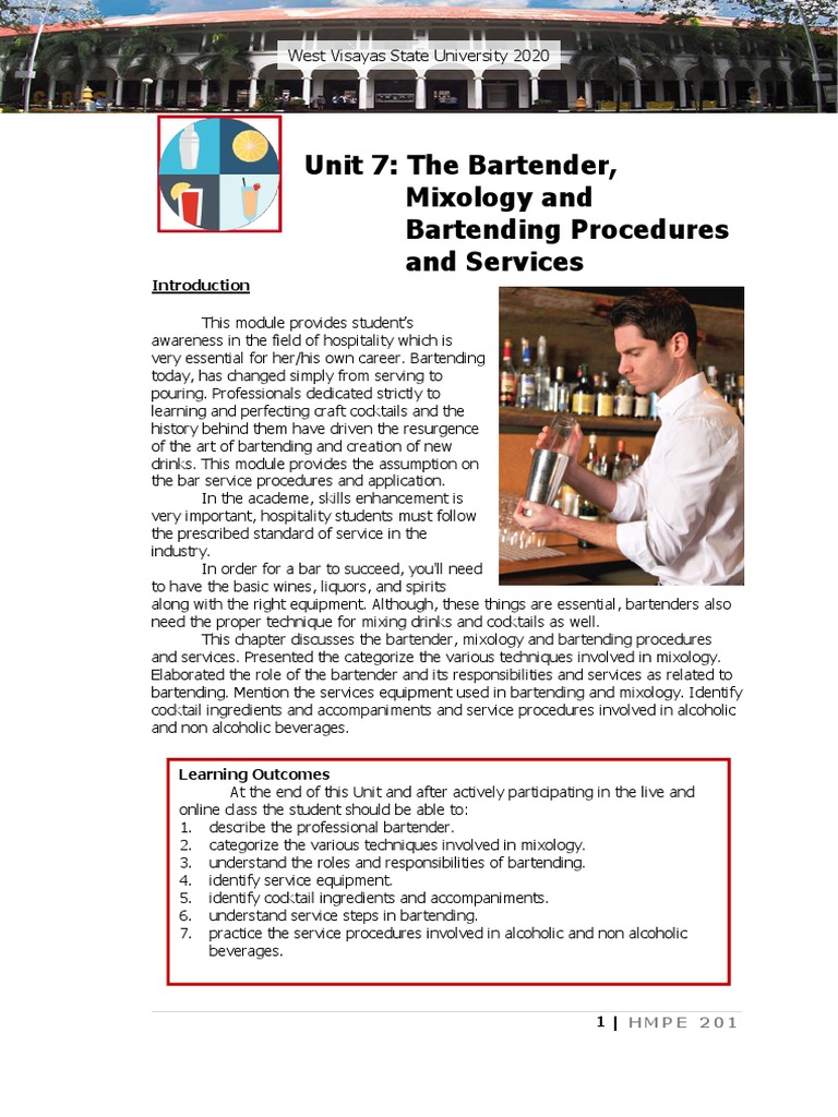 Bartending Skills and Service Essentials | PDF | Litre | Pint