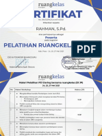 Sertifikat Pelatihan - RAHMAN, S.Pd.