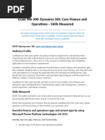 Exam Mb 300 Dynamics 365 Core Finance and Operations–Skills Measured