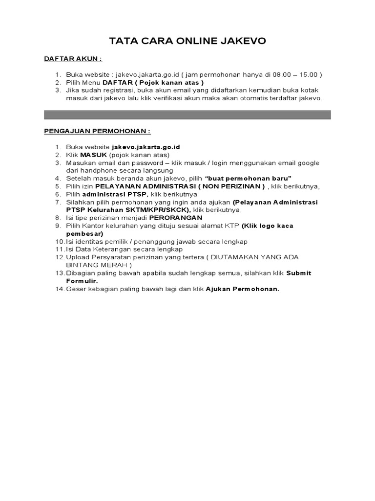 Panduan Pembuatan SKTM Online Jakevo | PDF | Karier & Perkembangan ...