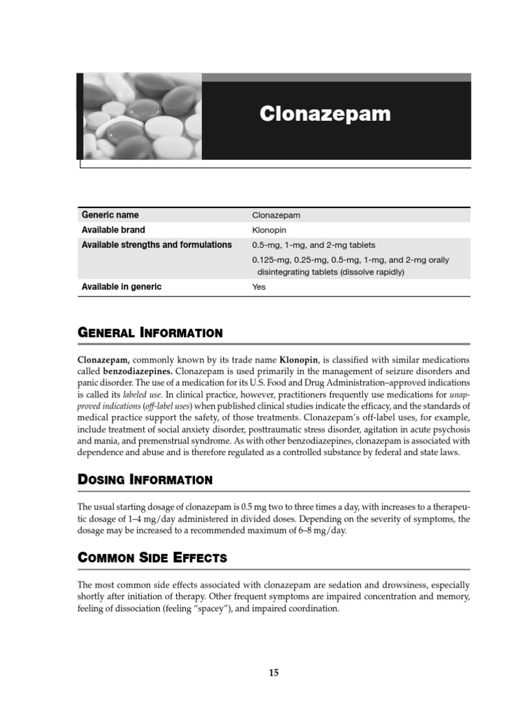 clonazepam 1mg orally