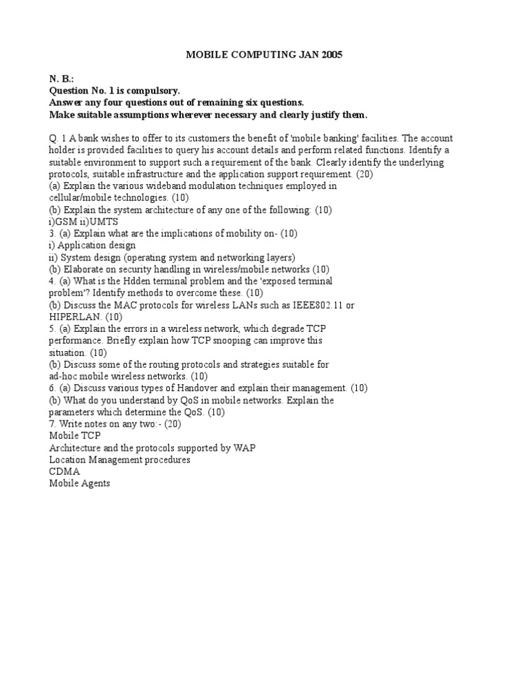 Mobile Computing - Dec-2005 | PDF | Computers | Technology & Engineering