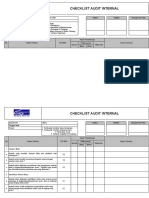 Checklist Audit Internal - Dept. CRM