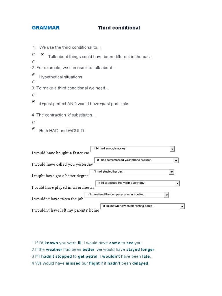 Third Conditional Grammar Pdf