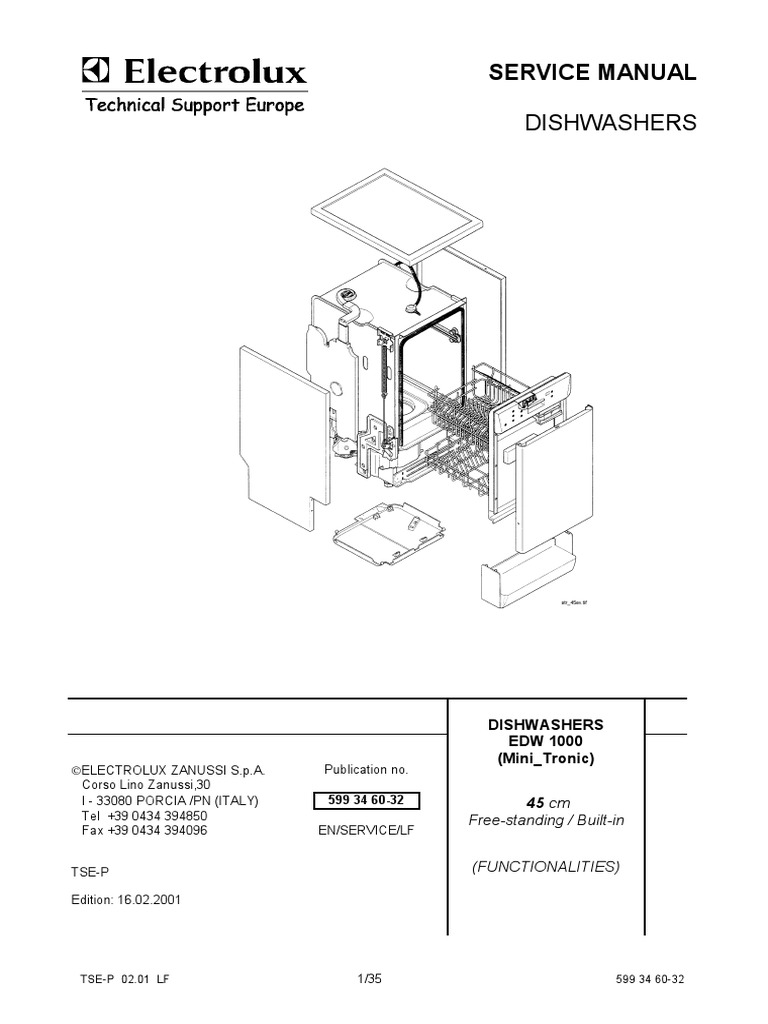 Dishwashers Service Manual PDF Electric Motor Relay