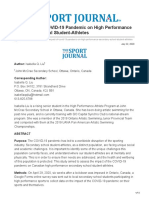 The Impact of COVID-19 Pandemic On High Performance Secondary School Student-Athletes