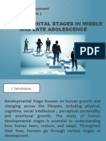 Developmental Stages in Middle and Late Adolescence