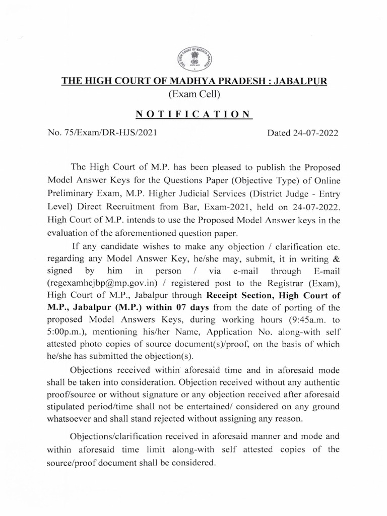 Model Answer Key HJS2021 24.07.2022 PDF Crimes Crime & Violence