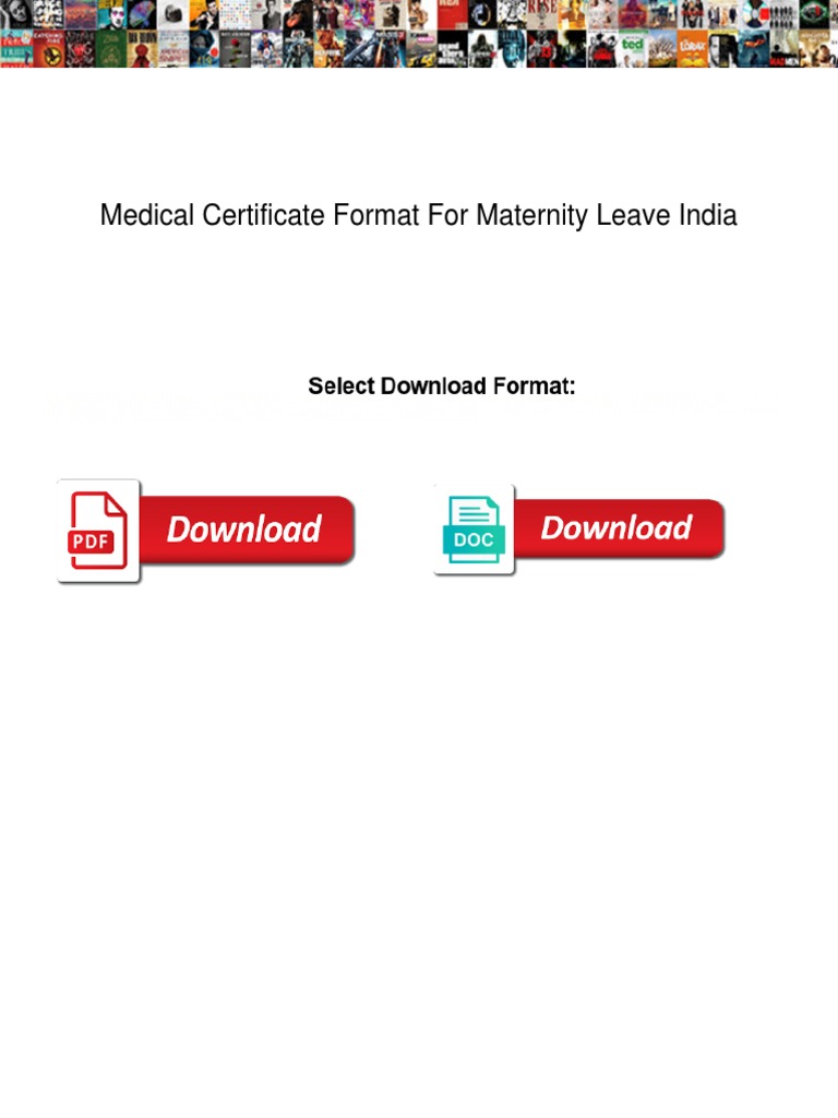 Medical Certificate Format For Maternity Leave India PDF Parental Leave Employment