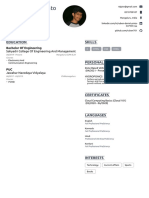 Electronics Engineer Profile with Contact and Project Details