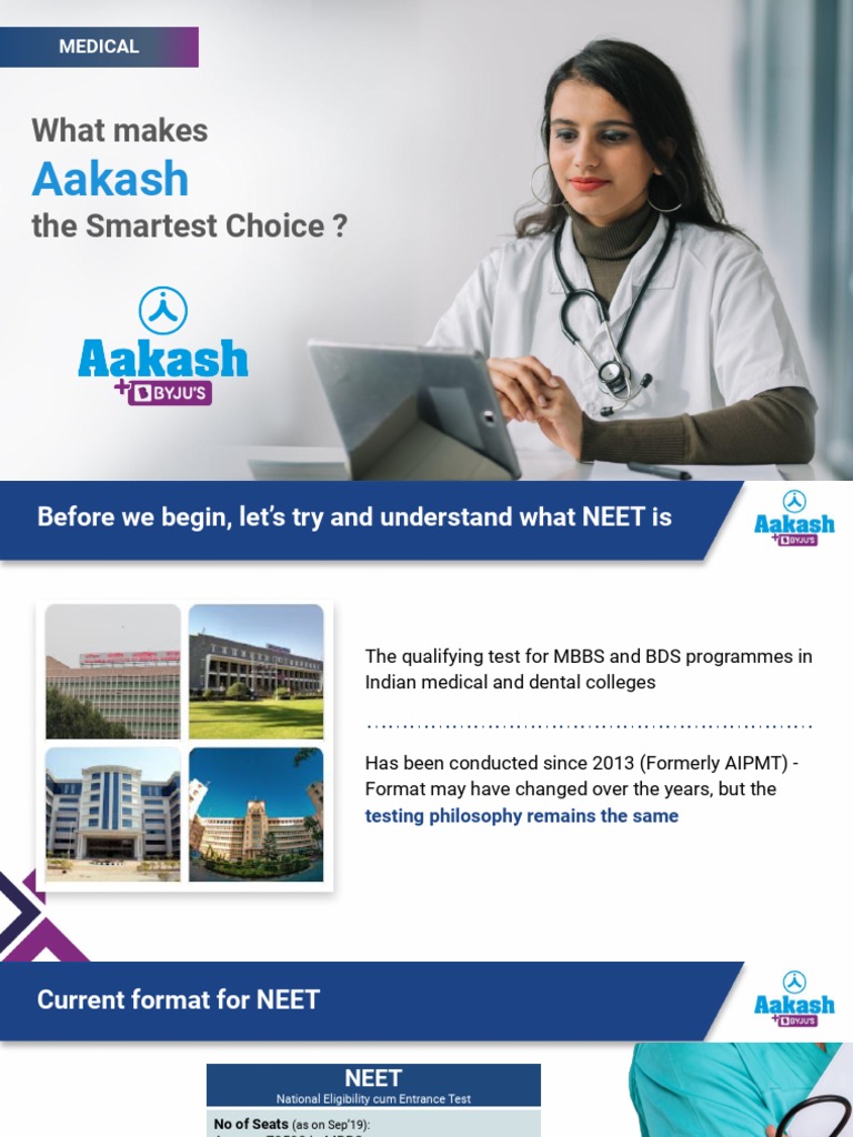 Aakash BYJU'S Live Online Classroom - NEET - Counselling Deck | PDF