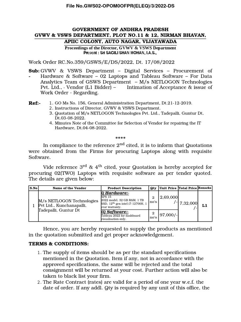 LAPTOP Procurement PO PDF Computing Computer Hardware