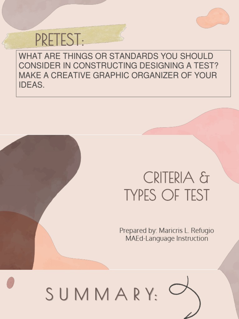 Test Design: Validity, Reliability, Types | PDF | Teaching Method ...