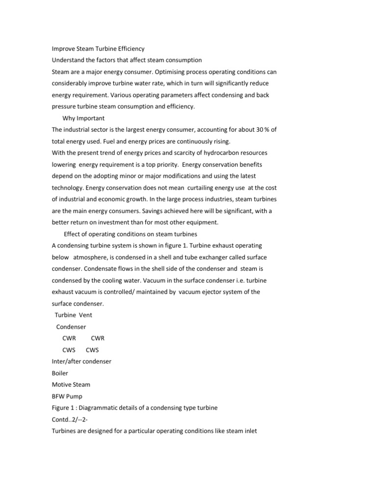 Steam Turbine Efficiency Insights | PDF | Steam | Efficient Energy Use