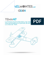 Tema 47. La Primera Guerra Mundial y Las Relaciones Internacionales en El Periodo de Entreguerras. La Crisis de 1929