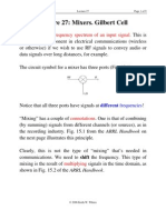 Lecture 27: Mixers. Gilbert Cell: Mixers Shift The Frequency Spectrum of An Input Signal