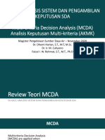 SA-6021 Analisis Sistem Dan Pengambilan Keputusan SDA (Analisis Keputusan Multi-Kriteria (MCDA) ) - Materi Ke-15