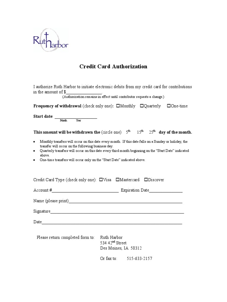 Credit Card Authorization | PDF | Career & Growth | Business