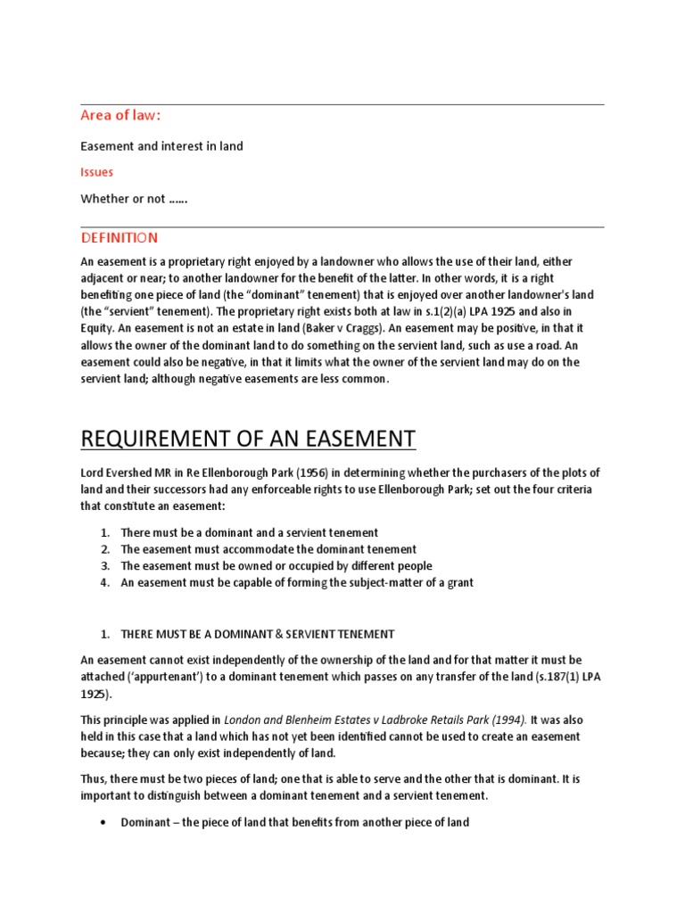 Easement PDF Easement Land Law
