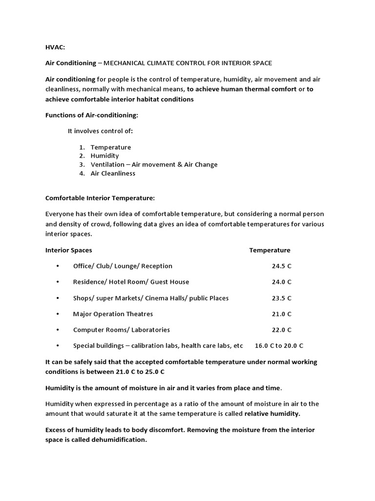 Hvac Notes (1) PDF Duct (Flow) Refrigeration