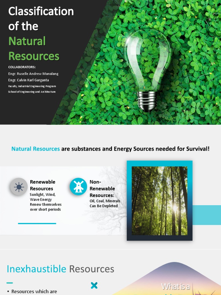 Classification of Natural Resources | PDF | Renewable Energy ...