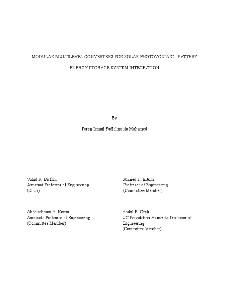 Modular Multilevel Converters For Solar Photovoltaic - Battery en | PDF ...