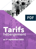 Tarifs Herbergement 2022