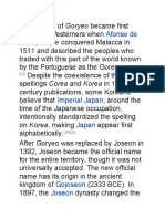 The origins of the name Korea and how it became standardized