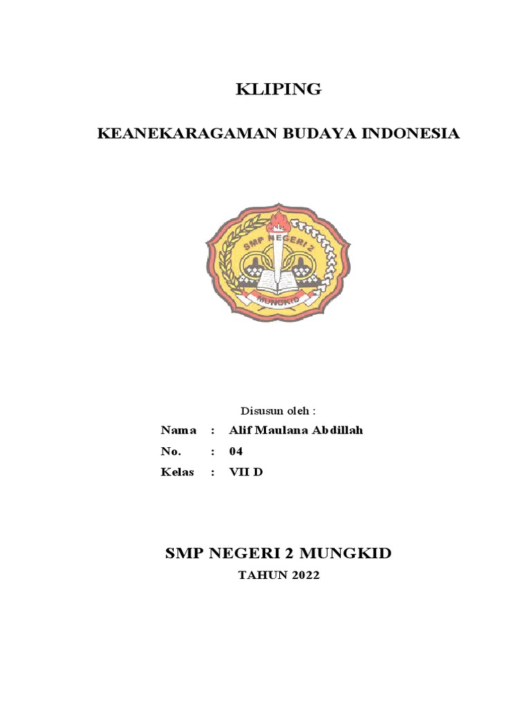 Kliping Keragaman Budaya Indonesia 34 Provinsi | PDF