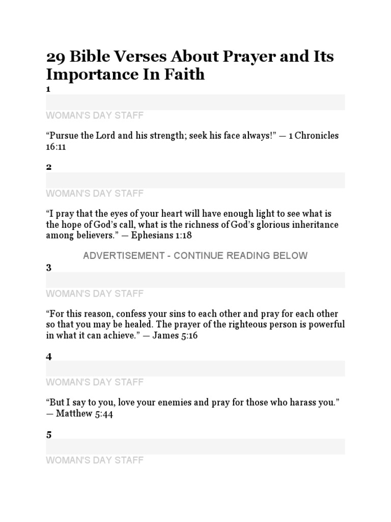 Importance of Prayer in Scripture | PDF | Prayer | Religious Belief And ...