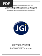 Control System Lab Manual 18EEL66