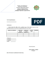 Form 10 Request Letter
