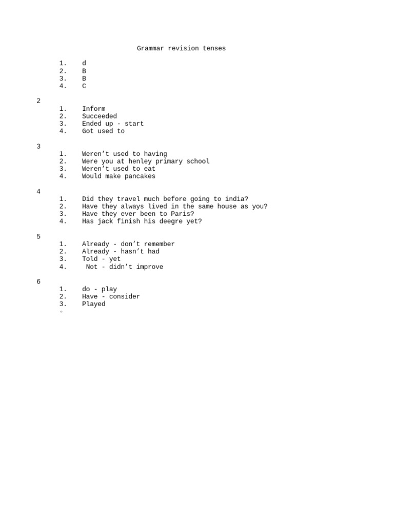 Grammar Revision - Matias Barbero | PDF | Language Arts & Discipline